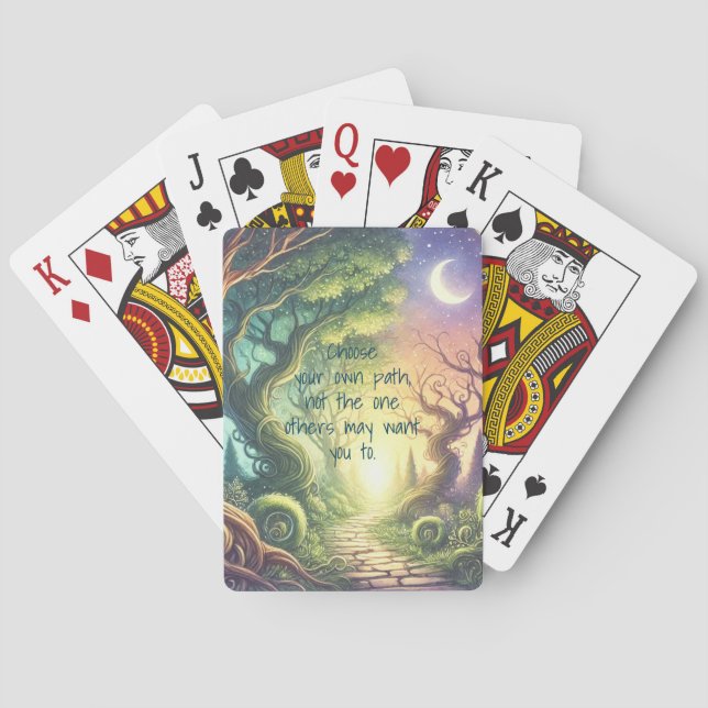 Twisted Tree Path & Quote Playing Cards (Back)