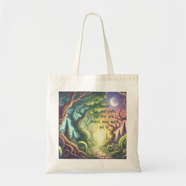 Twisted Tree Path & Quote Tote Bag (Front)