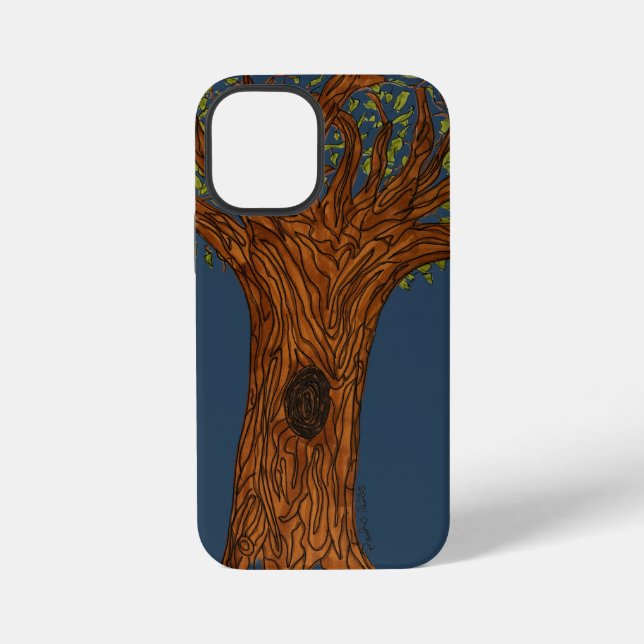 Twisted Tree with Blue background iPhone Case (Back)