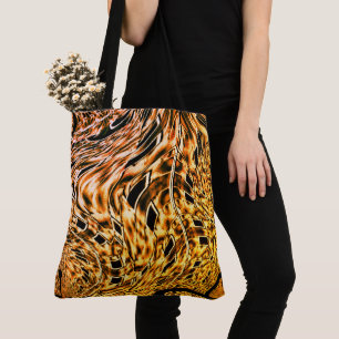 Twisted with a light shade of coral to gold tote bag