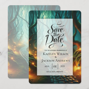 Twisted Woodland Lantern Path Wedding Save The Date