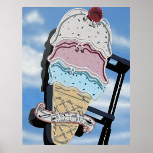 Twisters Ice Cream Store on Route 66 Poster
