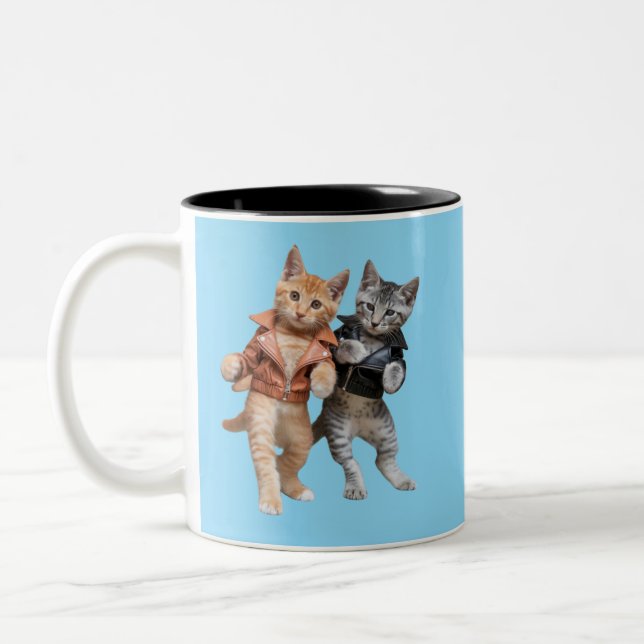 Twistin' Tabbies Two-Tone Coffee Mug (Left)