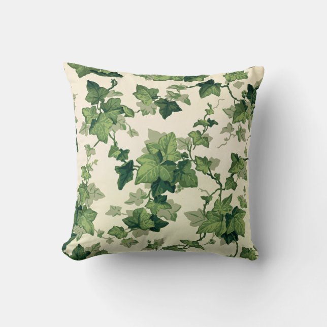 Twisting Ivy Leaves Pattern Cushion (Front)