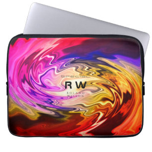 Twisting Liquid Multicolors Personalised Laptop Sleeve