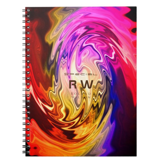Twisting Liquid Multicolors Personalised Notebook (Front)
