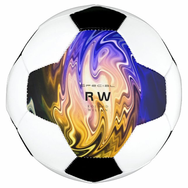 Twisting Liquid Multicolors Personalised Soccer Ball (Front)