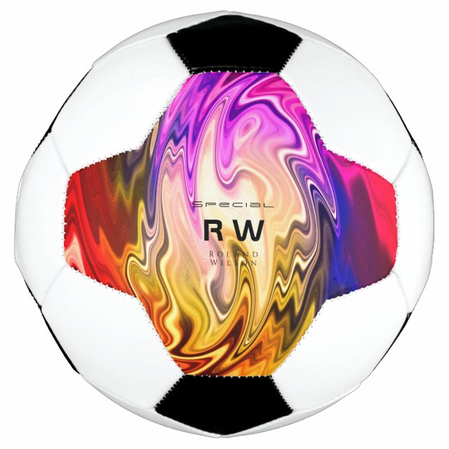 Twisting Liquid Multicolors Personalised Soccer Ball (Front)