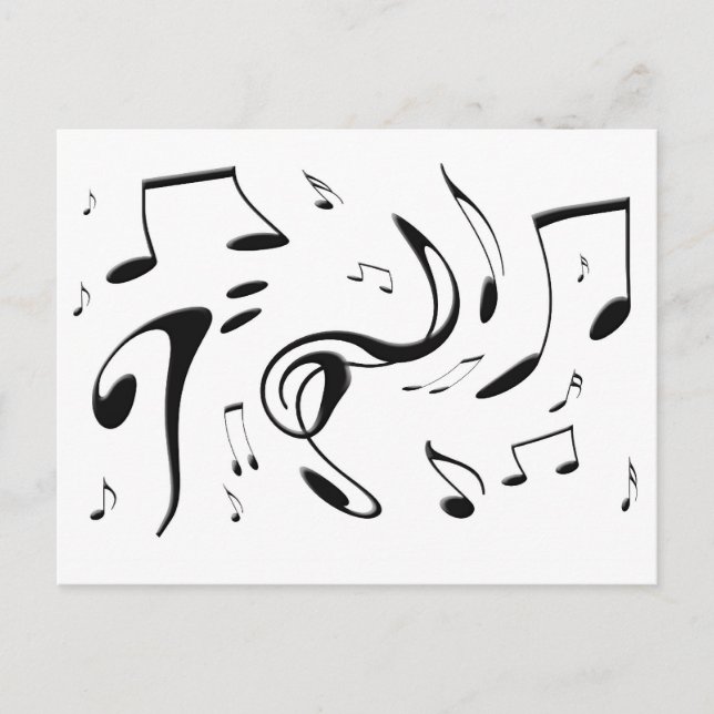 Twisting Musical Notes Postcard (Front)