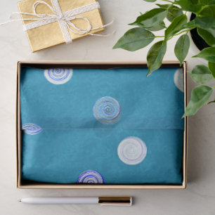 Twisty Polka Dot Spirals Blue Tissue Paper