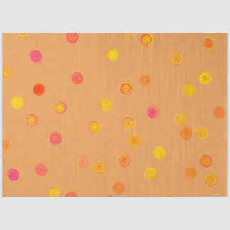 Twisty Polka Dot Spirals Orange Tissue Paper