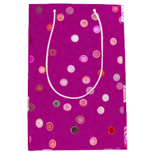 Twisty Polka Dot Spirals Pink Gift Bag