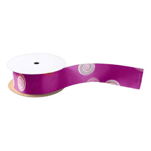 Twisty Polka Dot Spirals Pink Grosgrain Ribbon Satin Ribbon