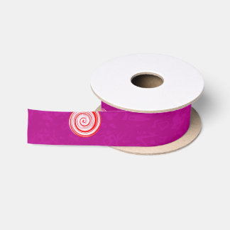 Twisty Polka Dot Spirals Pink Grosgrain Ribbon Satin Ribbon