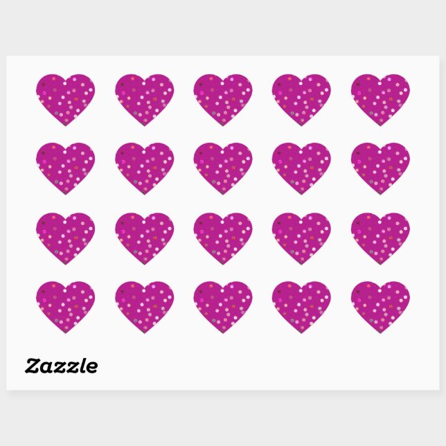 Twisty Polka Dot Spirals Pink Heart Stickers (Sheet)