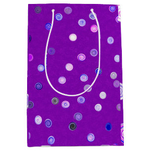 Twisty Polka Dot Spirals Purple Gift Bag