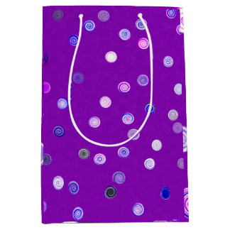 Twisty Polka Dot Spirals Purple Gift Bag