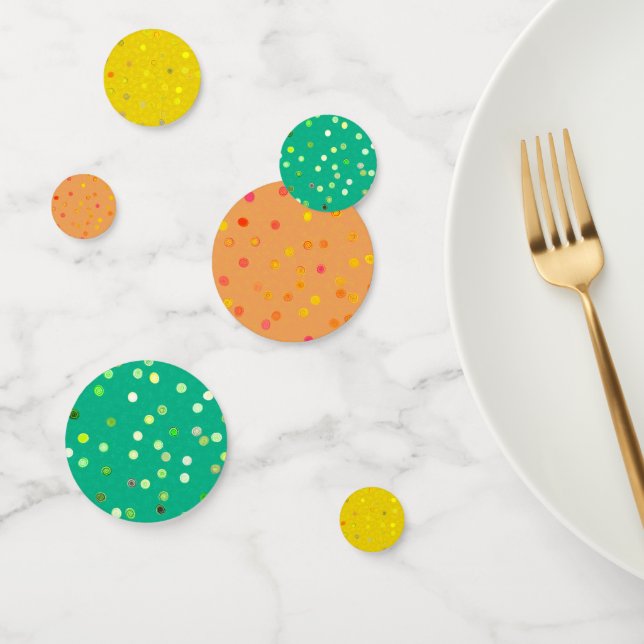 Twisty Polka Dot Spirals Tri-Colour Confetti (YGO) (Group)