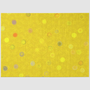 Twisty Polka Dot Spirals Yellow Tissue Paper