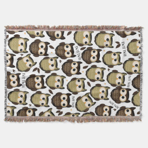 Twit twoo! cute owl pattern. throw blanket