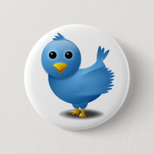 Twitter bird 6 cm round badge
