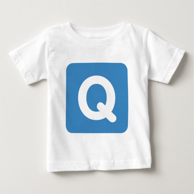 Twitter emoji letter Q Baby T-Shirt (Front)
