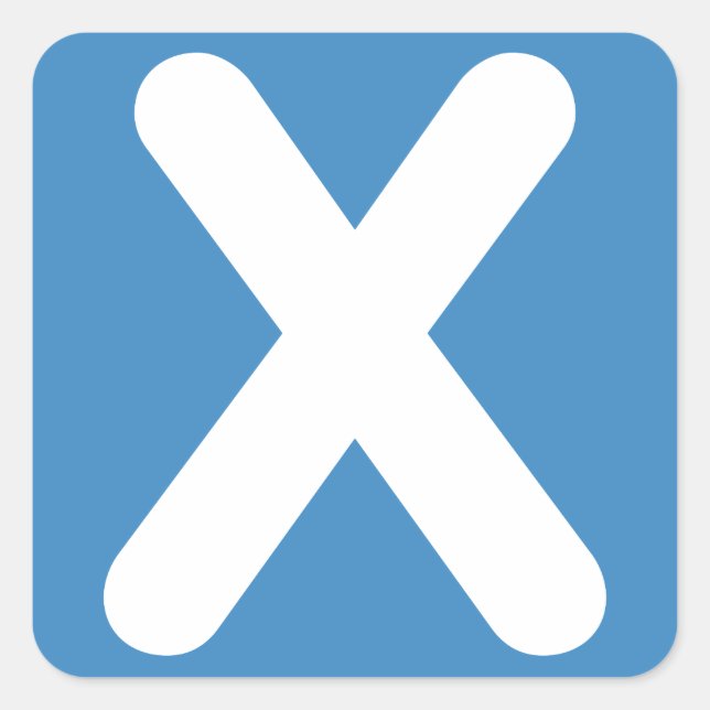 Twitter emoji - Letter X Square Sticker (Front)