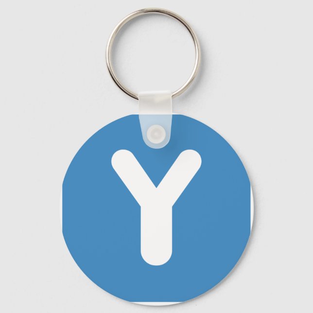 Twitter Emoji Letter Y Key Ring (Front)