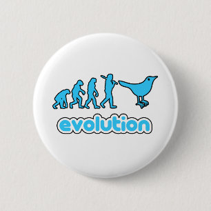 Twitter evolution 6 cm round badge