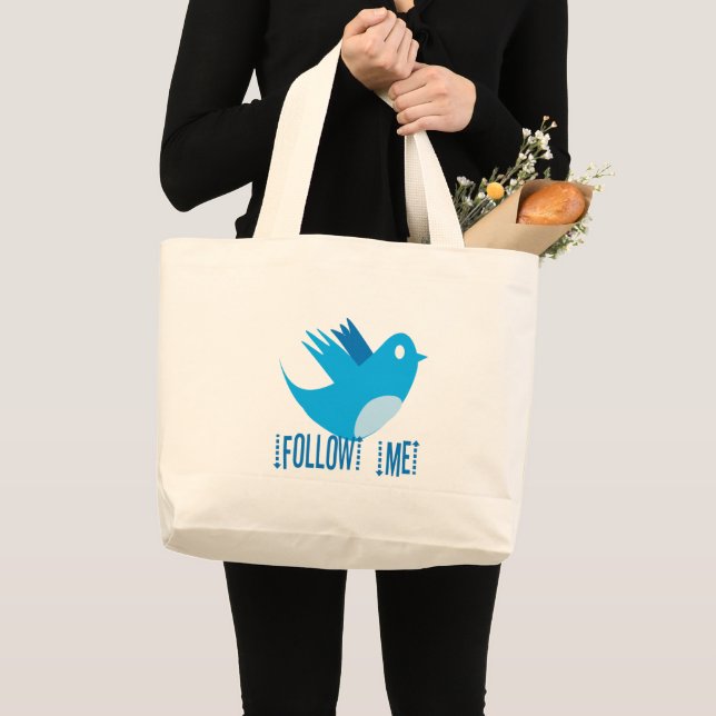 Twitter Follow Me Reusable Tote Bag (Front (Product))