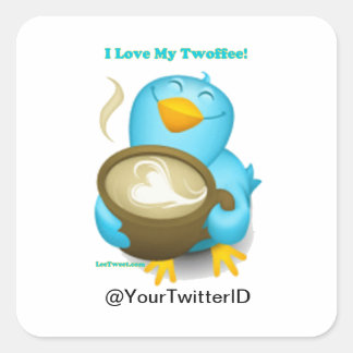 Twitter ID I Love My Twoffee Gifts Apparel Square Sticker
