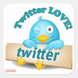 Twitter LOVE Apparel,Gifts & Collectibles Square Sticker