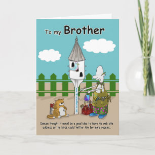 twitter me funny Brother Birthday card
