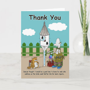 twitter me funny Thank you card