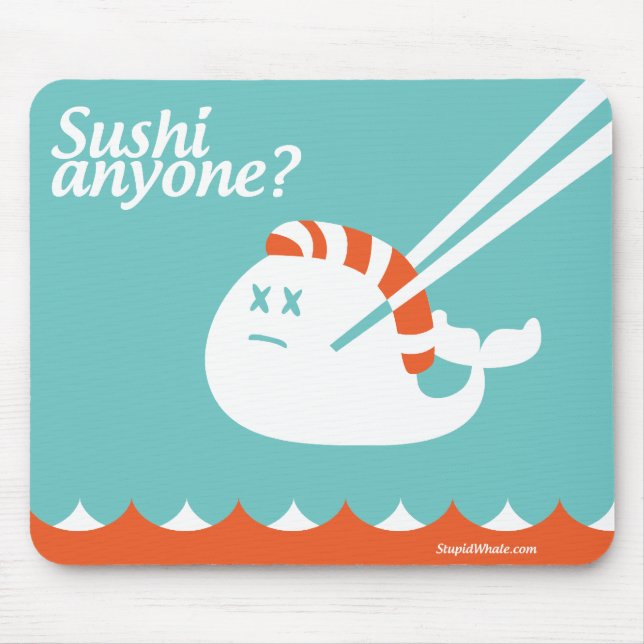 Twitter Mousepad - Stupid Fail Whale - Sushi (Front)