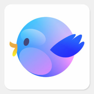 Twitter, Tweet, Bird Square Sticker