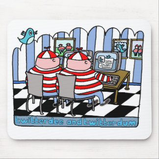Twitterdee and twitterdum mouse pad