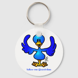 Twittering blue Bird Key Ring