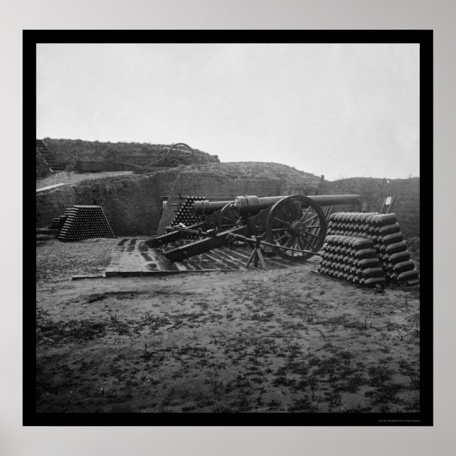 Two 100 Pounder Parrott Guns and Shells 1865 Poster (Front)