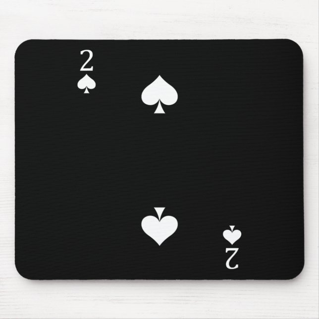 Two (2) Of Spades Poker Card Playing Card  Mouse Pad (Front)
