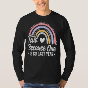 Two 2 Years Old Second 2nd Birthday Girl Bday Cute T-Shirt