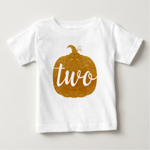 Two 2nd Birthday Baby Golden Pumpkin Baby T-Shirt