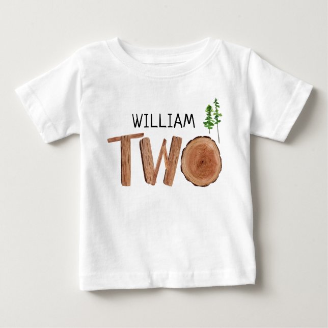 Two 2nd Birthday Custom Name Baby T-Shirt (Front)