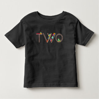 Two 2nd Birthday Train Theme Toddler 2 Year Old Toddler T-Shirt