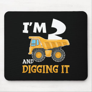 Two 2yr 2th Birthday Construction Boy 2 Years Old Mouse Pad