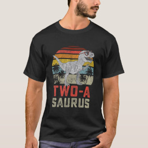 Two A Saurus Birthday T Rex Dino 2Nd Dinosaur Matc T-Shirt