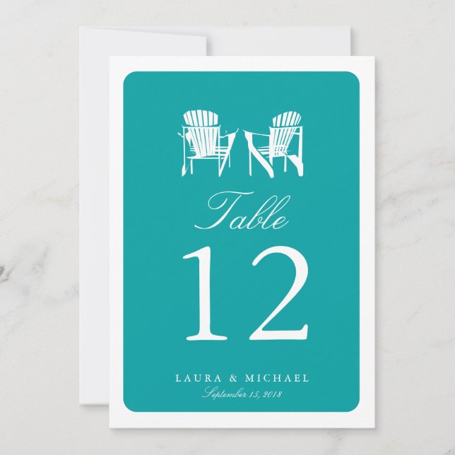 Two Adirondack Chairs | Table Number (Front)