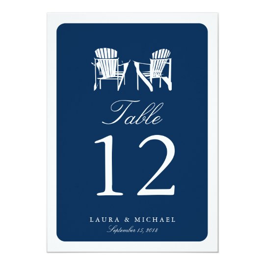 Two Adirondack Chairs | Table Number Card