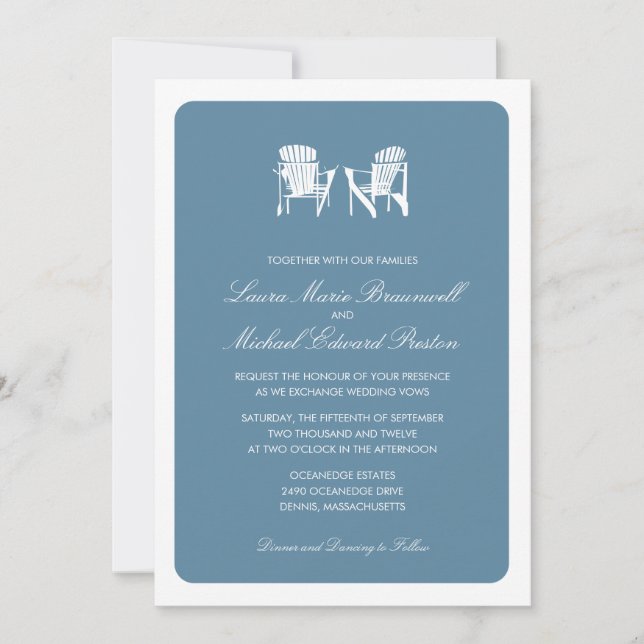 Two Adirondack Chairs | Wedding Invitation (Front)