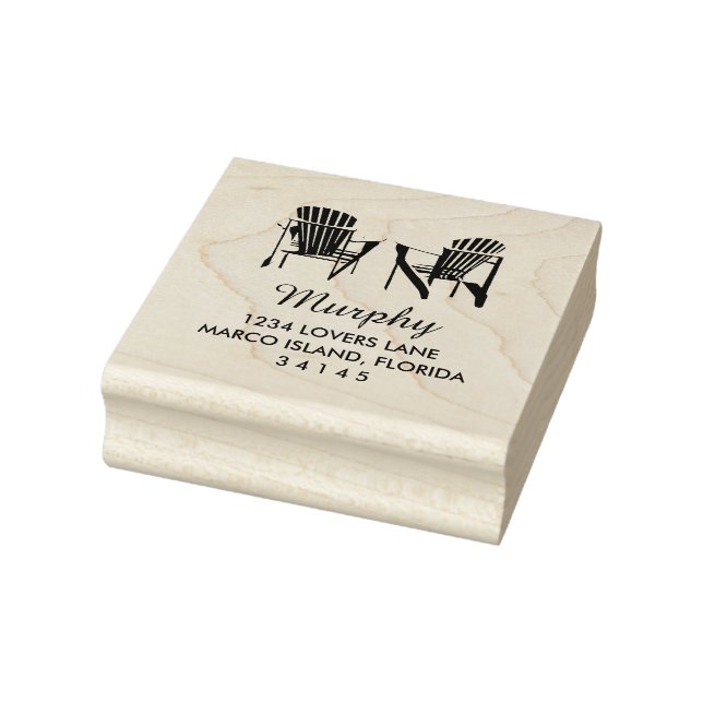 Two Adirondack Chairs Wedding Rubber Stamp (Stamp)